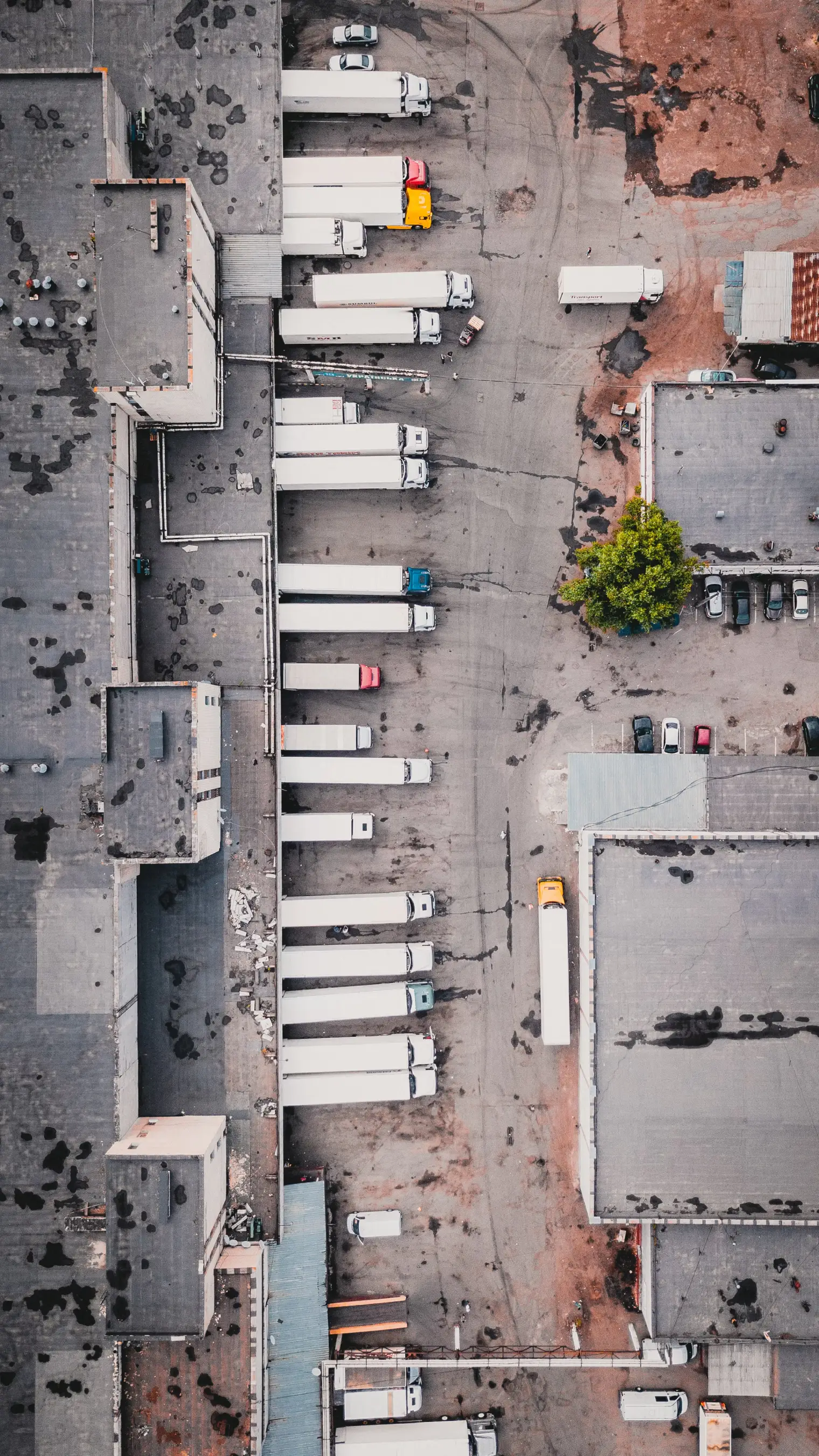 loading trucks from above