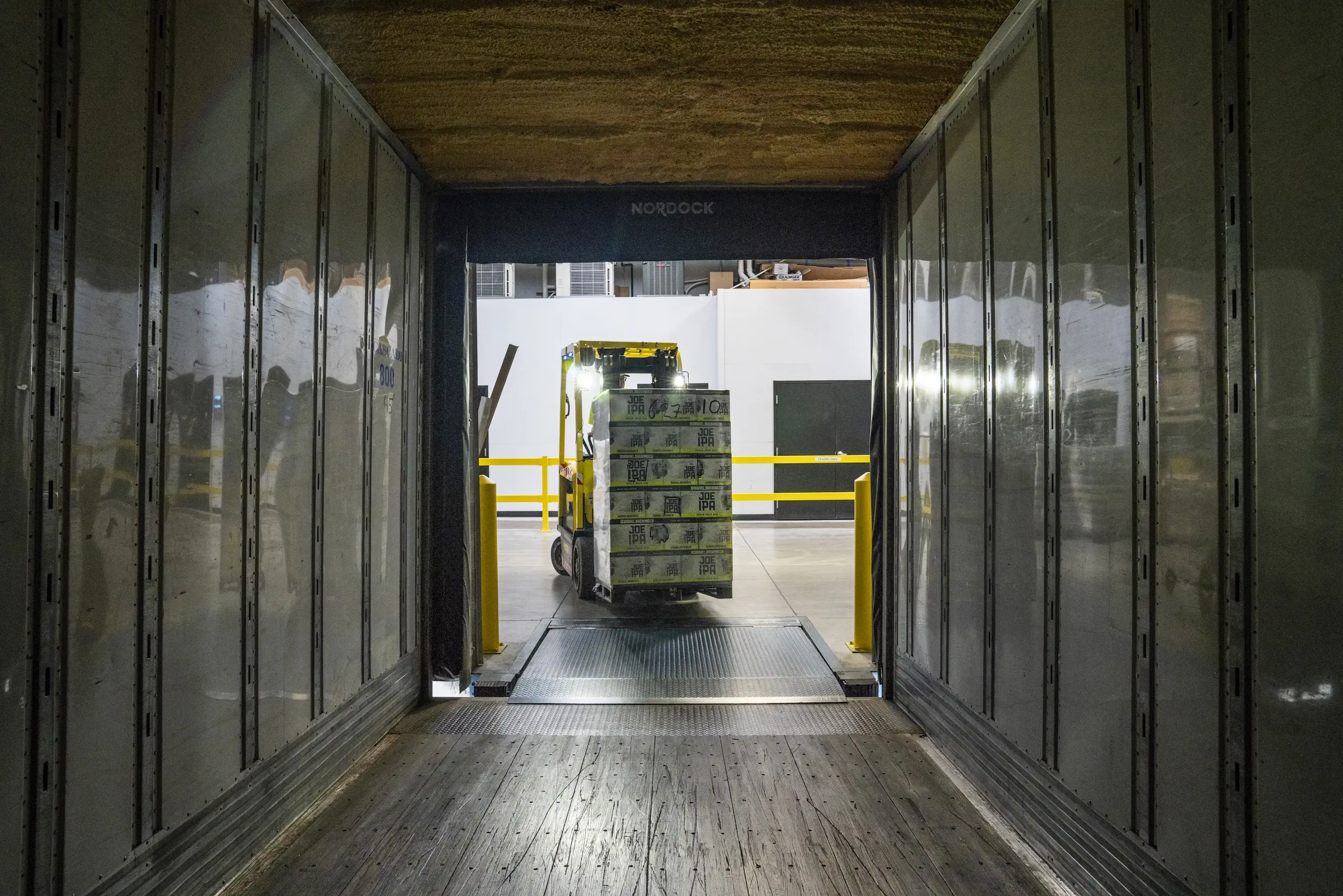 forklift loading truck